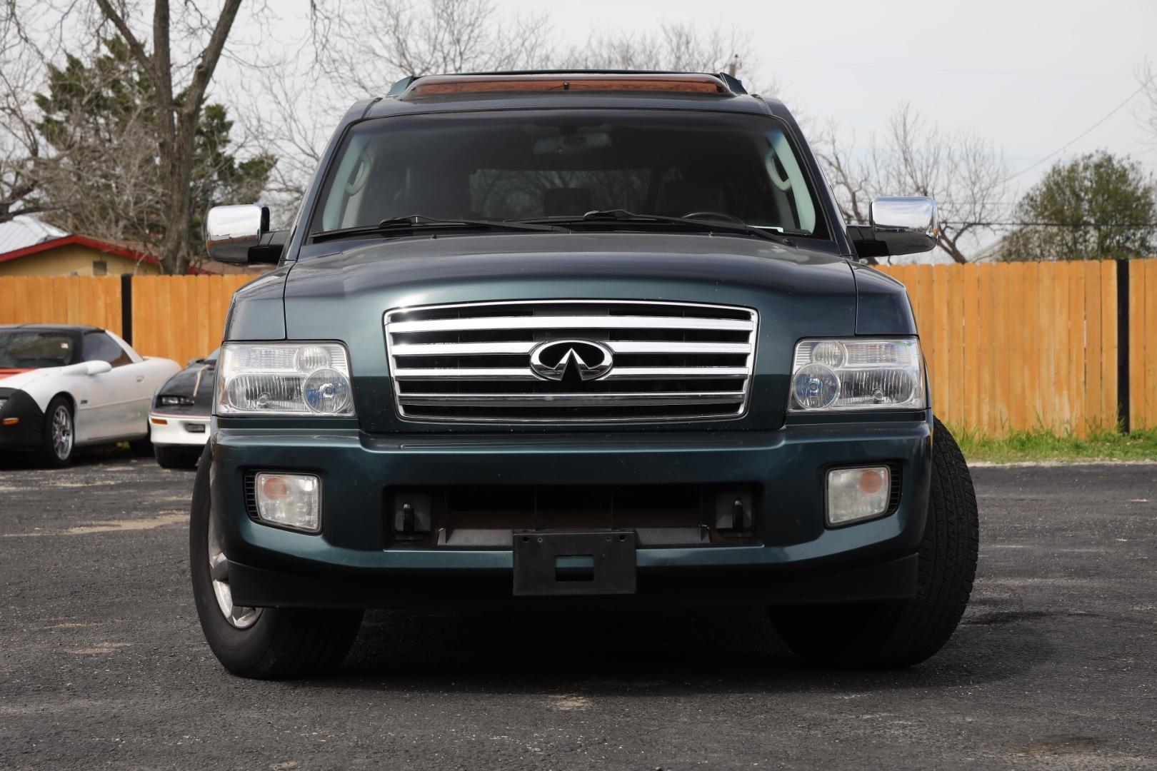 2005 GREEN INFINITI QX56 RWD (5N3AA08A15N) with an 5.6L V8 DOHC 32V engine, 5-SPEED AUTOMATIC transmission, located at 420 E. Kingsbury St., Seguin, TX, 78155, (830) 401-0495, 29.581060, -97.961647 - Photo#1